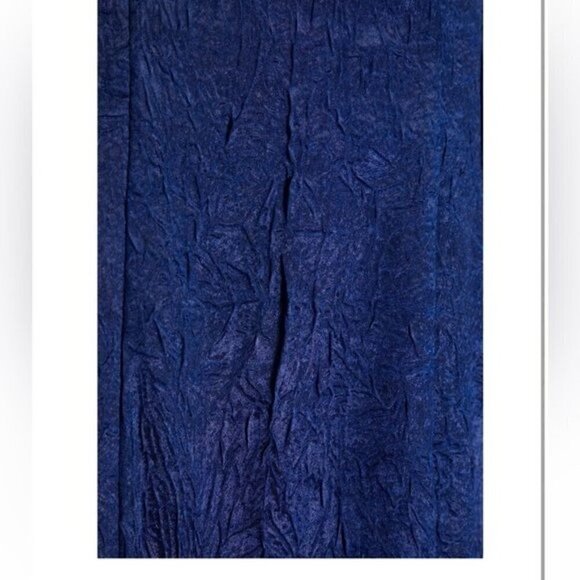 Samsøe Samsøe Nomie Gathered Textured Satin Mini Dress Size Large Navy Blue - Picture 4 of 9